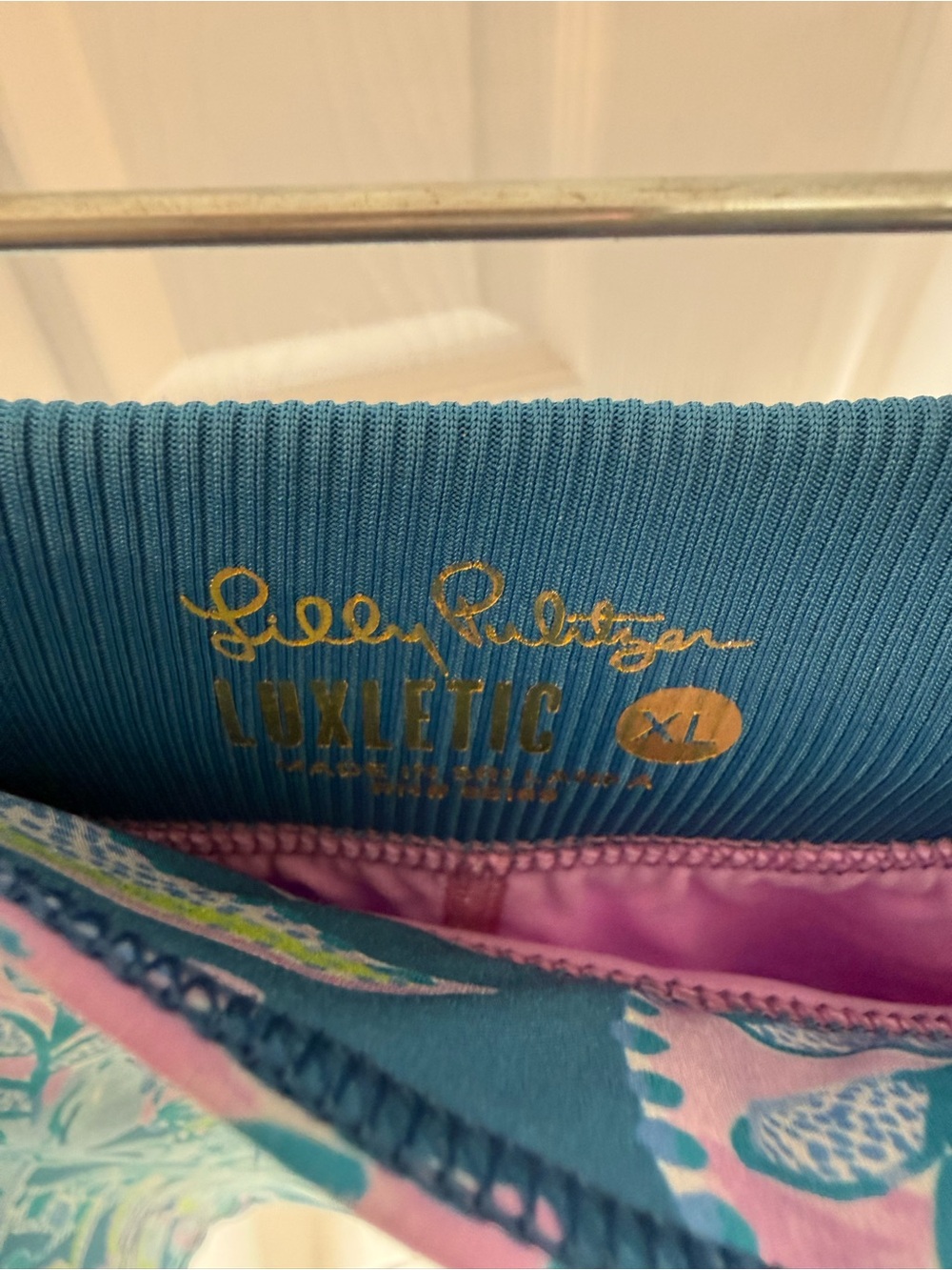 Lilly Pulitzer Navy Floral Print Skort with Pink & Light Blue Accents - Picture 3 of 4